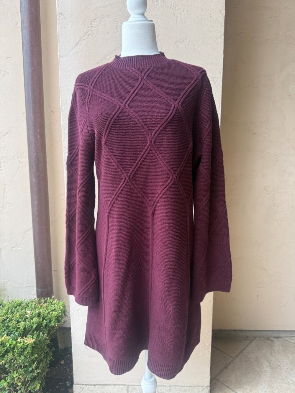 Express Women's Burgundy Sweater Dress